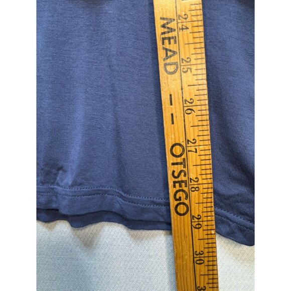 Knox Rose Womens Wrap Surplice Blouse Top Size L Blue Floral Embroidered Boho - Picture 8 of 13